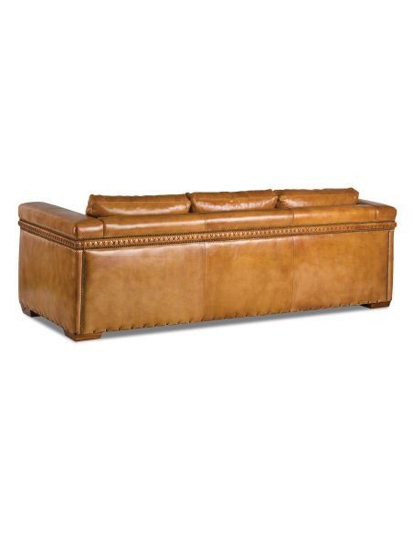 SOFA, COUCH & LOVESEAT Beautiful Marigold Leather Sofa with Intricate Detailing