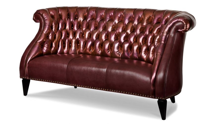 SOFA, COUCH & LOVESEAT Luxurious Buttoned Leather Customizable Sofa
