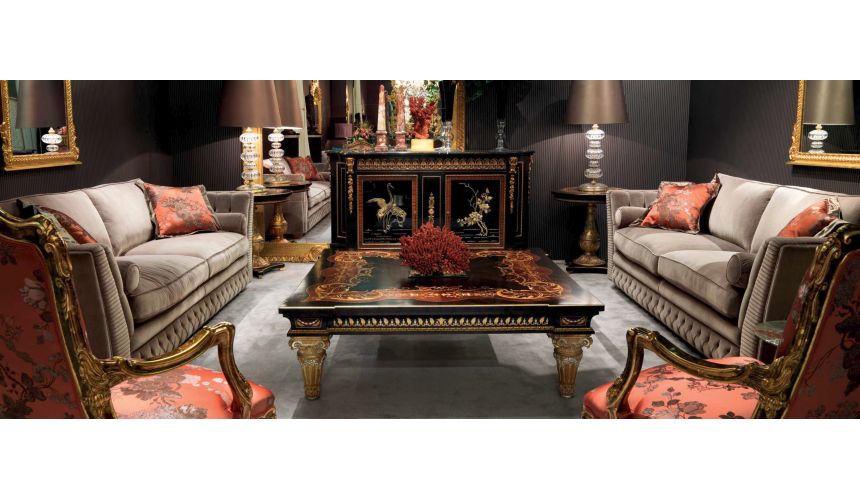 Breakfronts & China Cabinets Elegant Coral Lake at Midnight Furniture Set