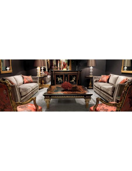 Breakfronts & China Cabinets Elegant Coral Lake at Midnight Furniture Set
