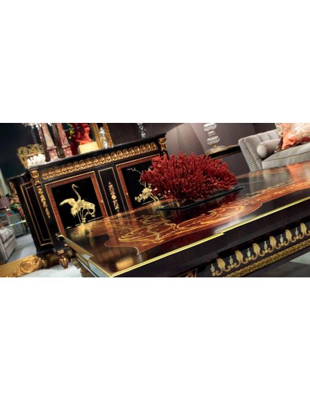 Breakfronts & China Cabinets Elegant Coral Lake at Midnight Furniture Set