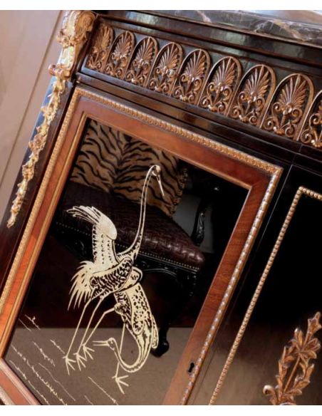 Breakfronts & China Cabinets Elegant Coral Lake at Midnight Furniture Set