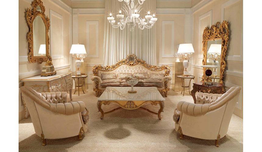 Elegant And Royal Golden Plush Living, Plush Living Room Furniture Sets