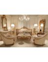 Queen and King Sized Beds Elegant and Royal Golden Plush Living Room Furniture Set