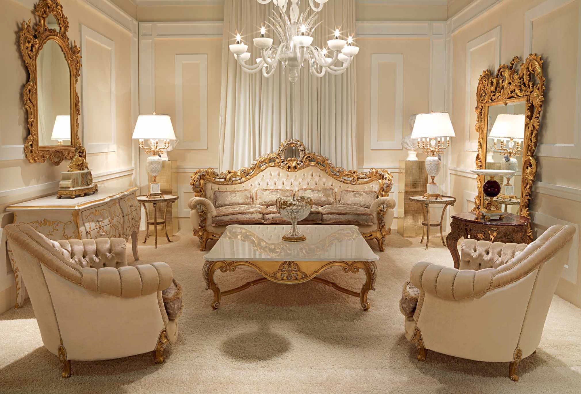 Elegant And Royal Golden Plush Living, Elegant Living Room Sets