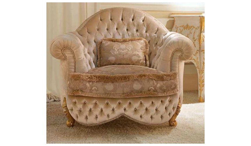 Queen and King Sized Beds Elegant and Royal Golden Plush Living Room Furniture Set