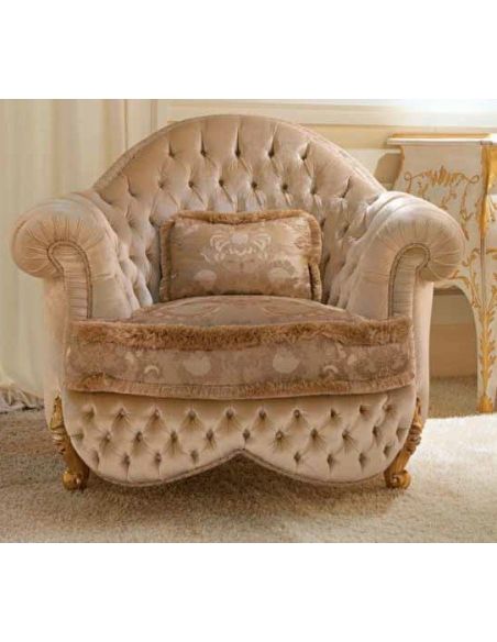 Queen and King Sized Beds Elegant and Royal Golden Plush Living Room Furniture Set