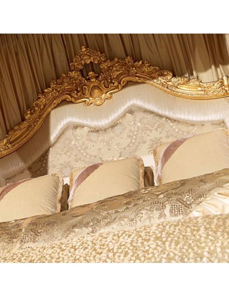 Queen and King Sized Beds Luxurious Golden Grecian Bedroom Furniture Set