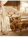 Queen and King Sized Beds Luxurious Golden Grecian Bedroom Furniture Set