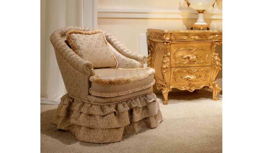 Queen and King Sized Beds Luxurious Golden Grecian Bedroom Furniture Set