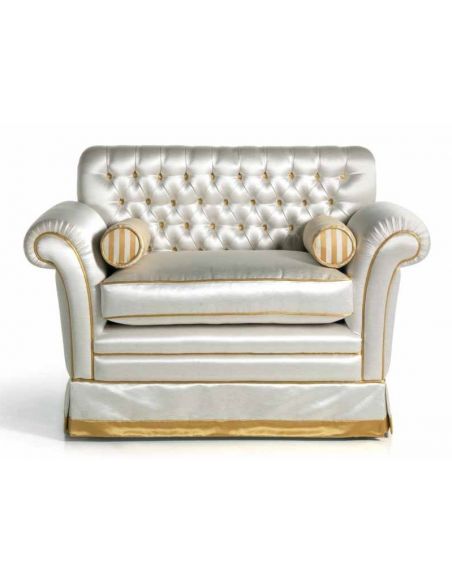 CHAIRS, Leather, Upholstered, Accent Stunning Precious Metals Furniture Set