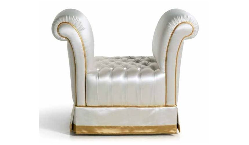 CHAIRS, Leather, Upholstered, Accent Stunning Precious Metals Furniture Set