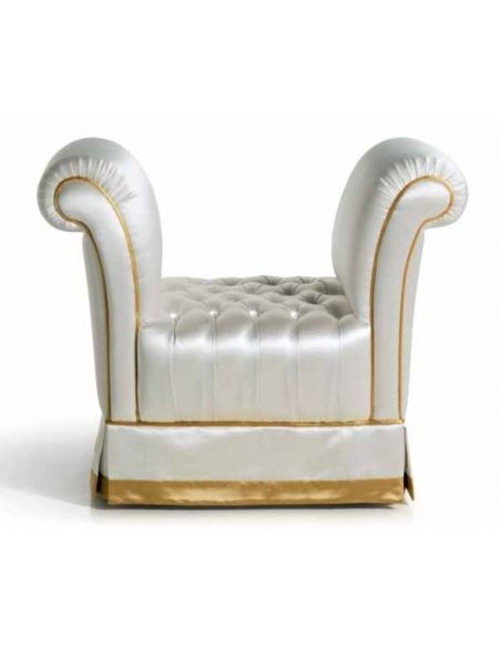 CHAIRS, Leather, Upholstered, Accent Stunning Precious Metals Furniture Set