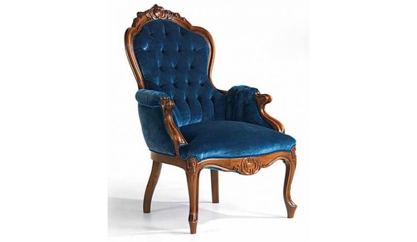 CHAIRS, Leather, Upholstered, Accent Royal Blue of the Sea Armchair