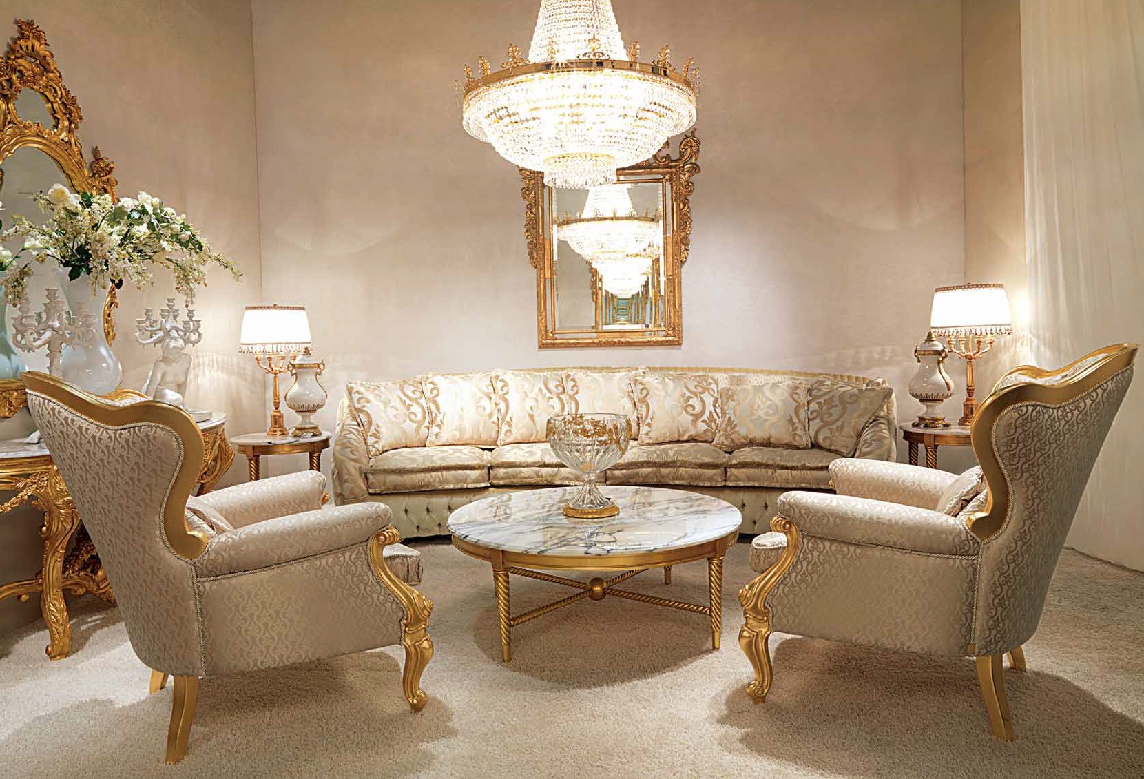High End and Elegant Plush Living Room Furniture Set