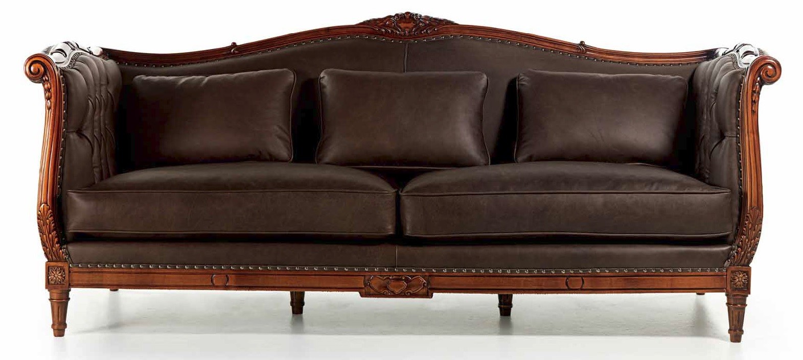 SOFA, COUCH & LOVESEAT Elegant Black Coffee 3 Seat Sofa