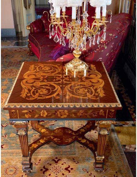 Handmade Italian Luxury Furniture Deluxe Royal Rose and Country Side Flowers Living Room Furniture Set
