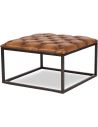Luxury Leather & Upholstered Furniture Comfy Square Shaped Stool