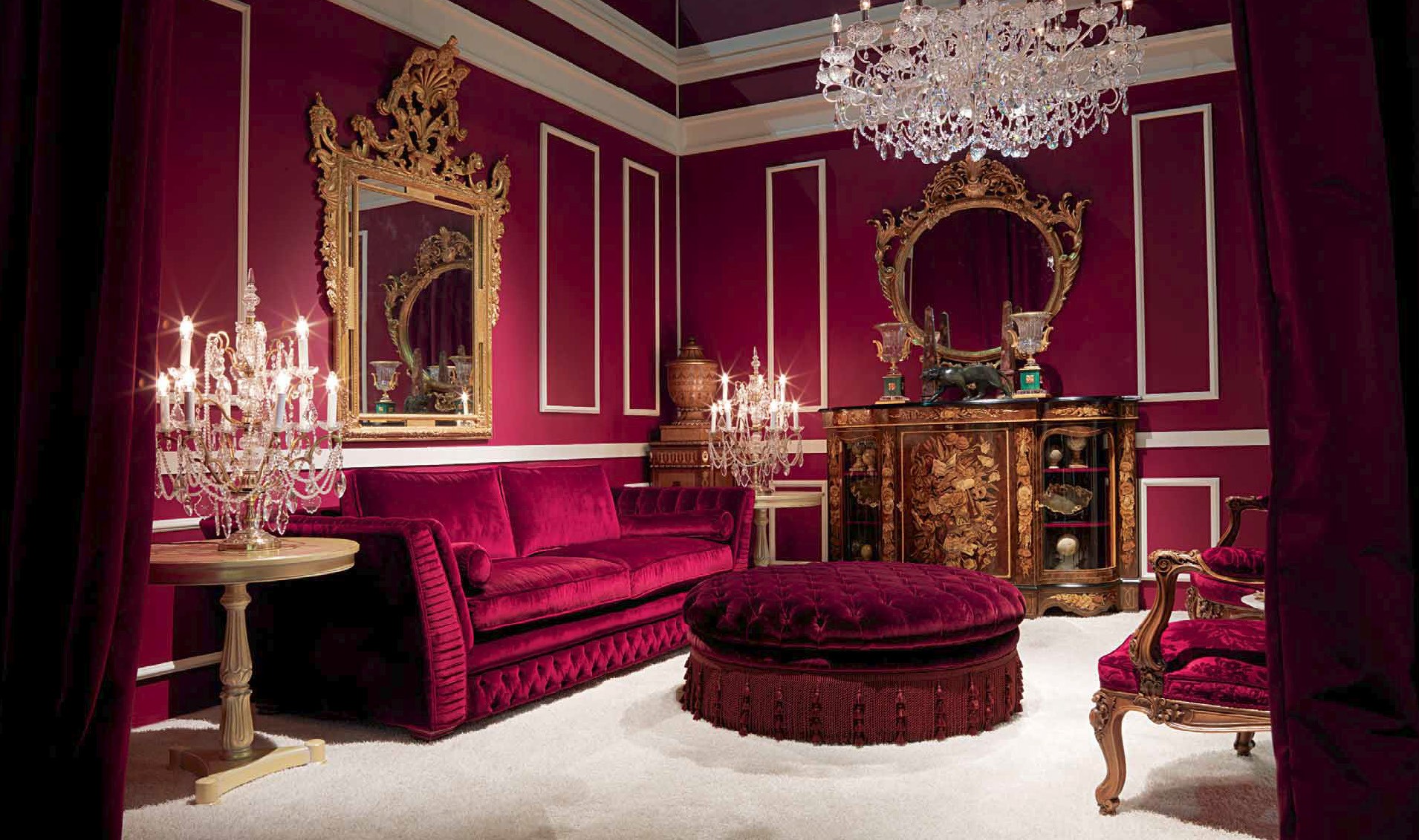 Breathtaking Royal Ruby Living Room Furniture Set