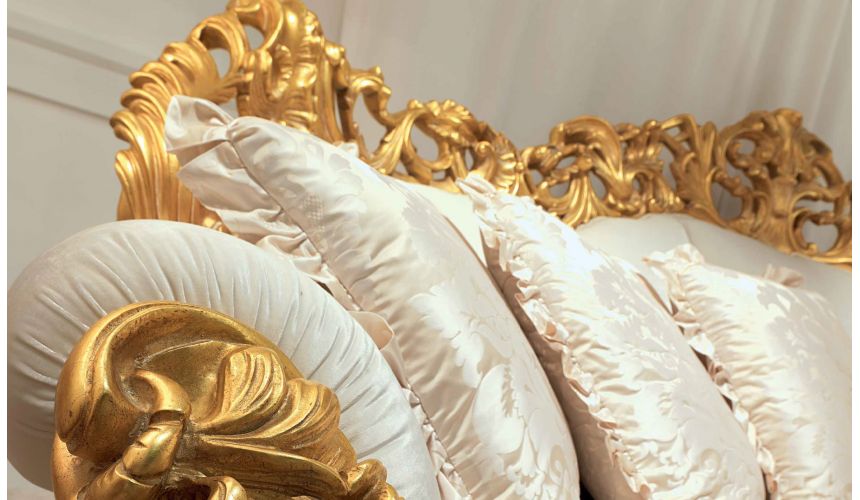 SOFA, COUCH & LOVESEAT High End Golden and Ruffled Angelic Living Room Furniture Set