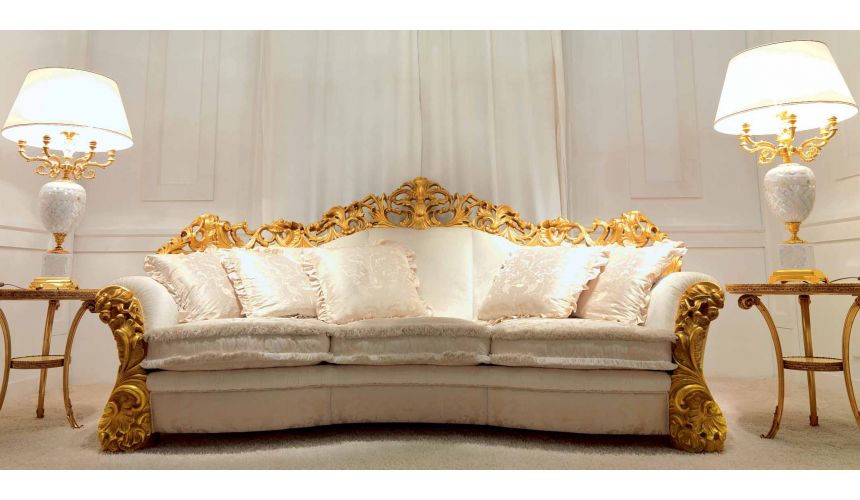 SOFA, COUCH & LOVESEAT High End Golden and Ruffled Angelic Living Room Furniture Set
