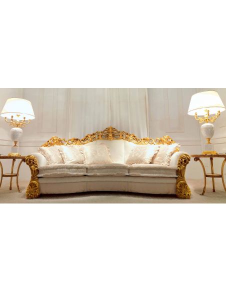 High End Golden and Ruffled Angelic Living Room Furniture Set