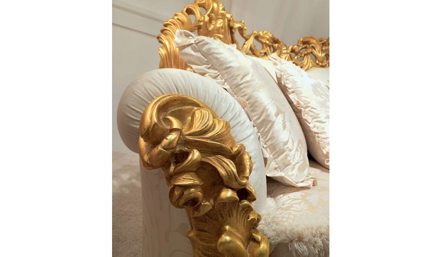 SOFA, COUCH & LOVESEAT High End Golden and Ruffled Angelic Living Room Furniture Set