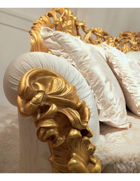 SOFA, COUCH & LOVESEAT High End Golden and Ruffled Angelic Living Room Furniture Set