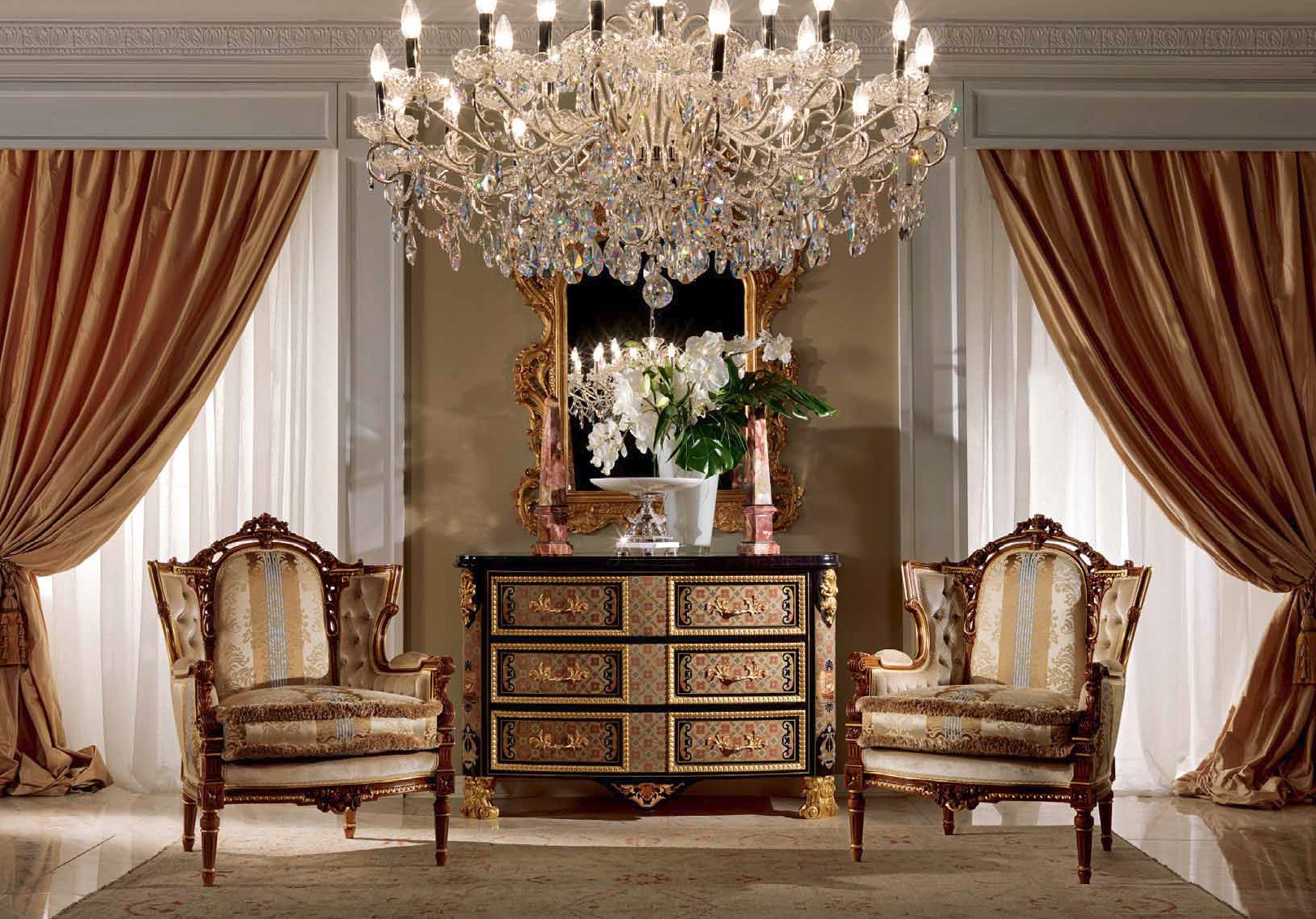 Luxurious Golden Box Of Chocolate Living Room Furniture Set
