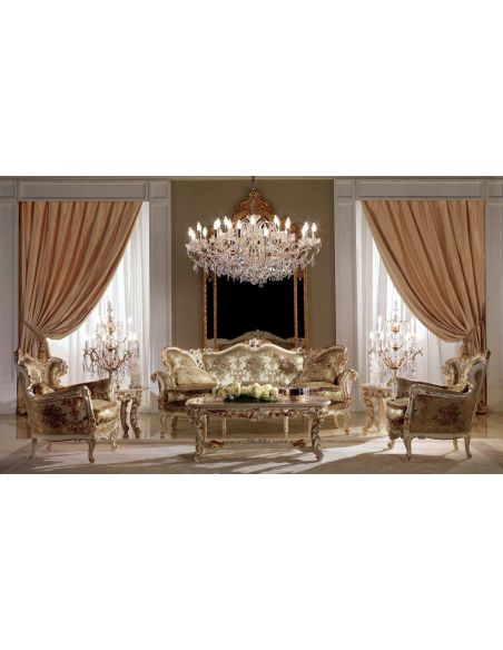 SOFA, COUCH & LOVESEAT Luxurious Sparkling Champagne and Flowers Furniture Set