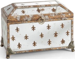 Decorative Accessories Fleur De Lis Hand-painted Mirror Box