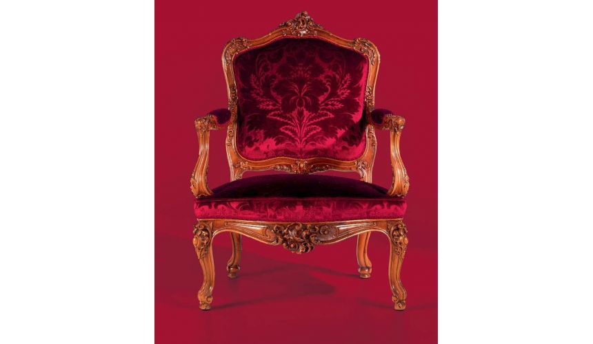 CHAIRS, Leather, Upholstered, Accent Beautiful Roses and Cherry Stems Armchair