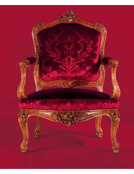 CHAIRS, Leather, Upholstered, Accent Beautiful Roses and Cherry Stems Armchair