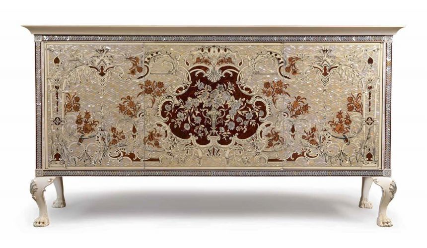 Luxurious Mother of Pearl Inlaid Sideboard