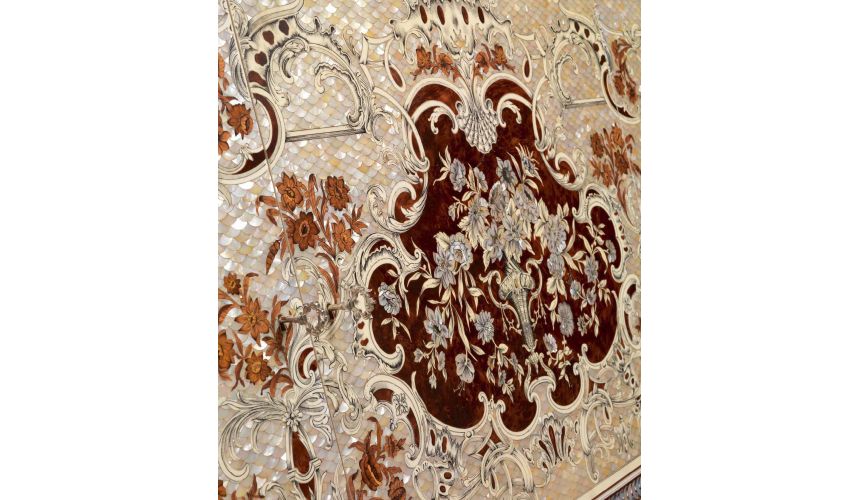 Luxurious mother-of-pearl inlaid sideboard cabinet