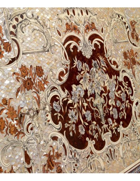 Luxurious mother-of-pearl inlaid sideboard cabinet