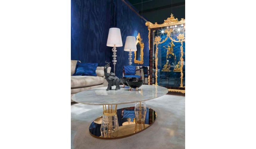 SOFA, COUCH & LOVESEAT High End Ultramarine Living Room Furniture Set