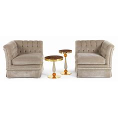 CHAIRS, Leather, Upholstered, Accent Gorgeous Gray Skies and Honey Furniture Set