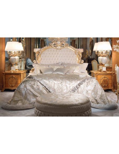 Elegant Forest Silver Snow Bedroom Furniture Set 