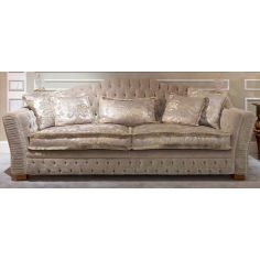SOFA, COUCH & LOVESEAT Luxurious Soft and Plush Golden Grey Sofa
