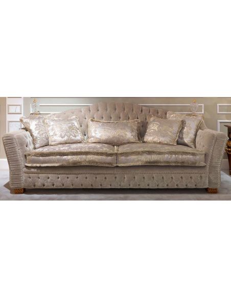 Luxurious Soft and Plush Golden Grey Sofa