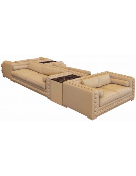 High End Plush and Comfortable Sepia Sofa Set