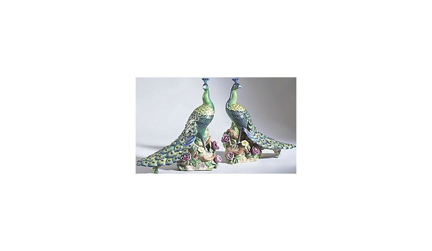 Decorative Accessories Beautiful Hand Painted Pair of Peacock