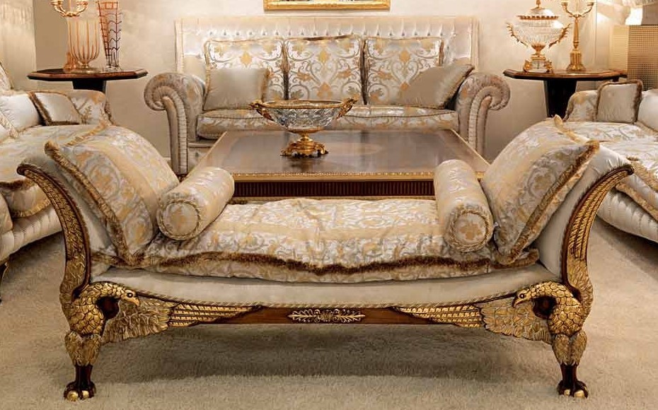 Luxurious Cinderella Blue Living Room Furniture Set