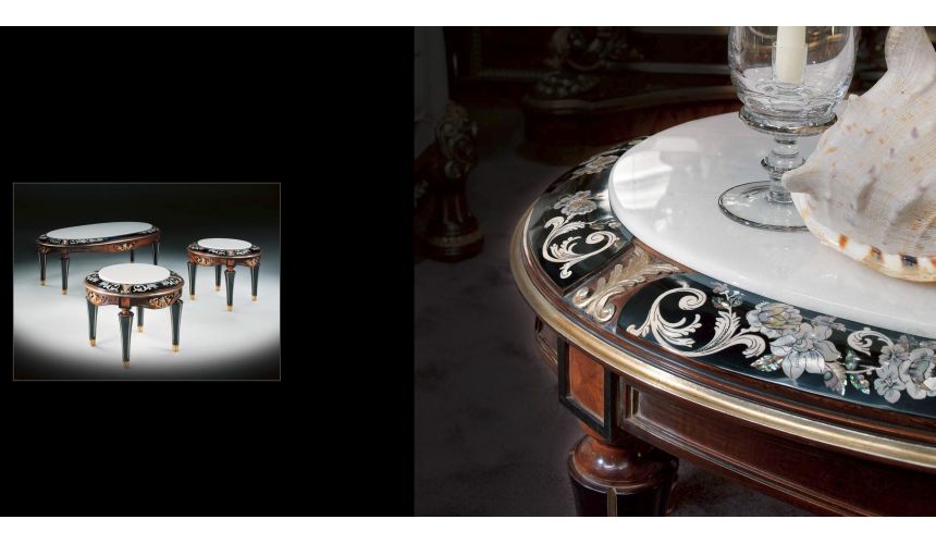 SOFA, COUCH & LOVESEAT 1 Unique and lavish Mother of pearl inlay living room set