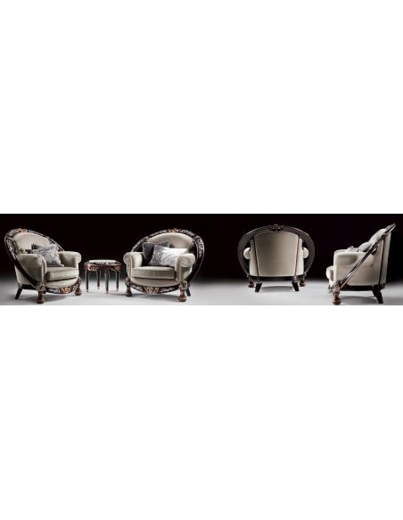 SOFA, COUCH & LOVESEAT 1 Unique and lavish Mother of pearl inlay living room set