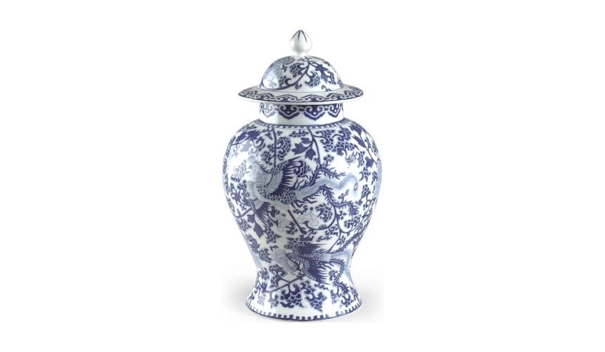 Decorative Accessories Inglazed Temple Jar with Lid
