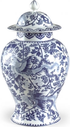 Decorative Accessories Inglazed Temple Jar with Lid