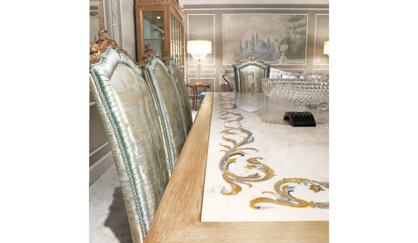 DINING ROOM FURNITURE Elegant Sea Foam and Drift Wood Dining Furniture Set