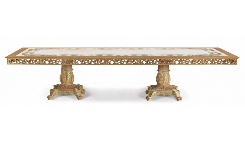 DINING ROOM FURNITURE Elegant Sea Foam and Drift Wood Dining Furniture Set